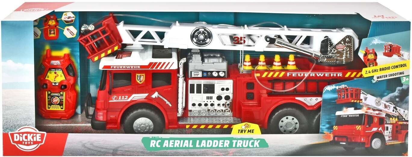 Kaugjuhitav tuletõrjeauto koos liikuva redeliga RC valguse/heliga hind ja info | Poiste mänguasjad | kaup24.ee