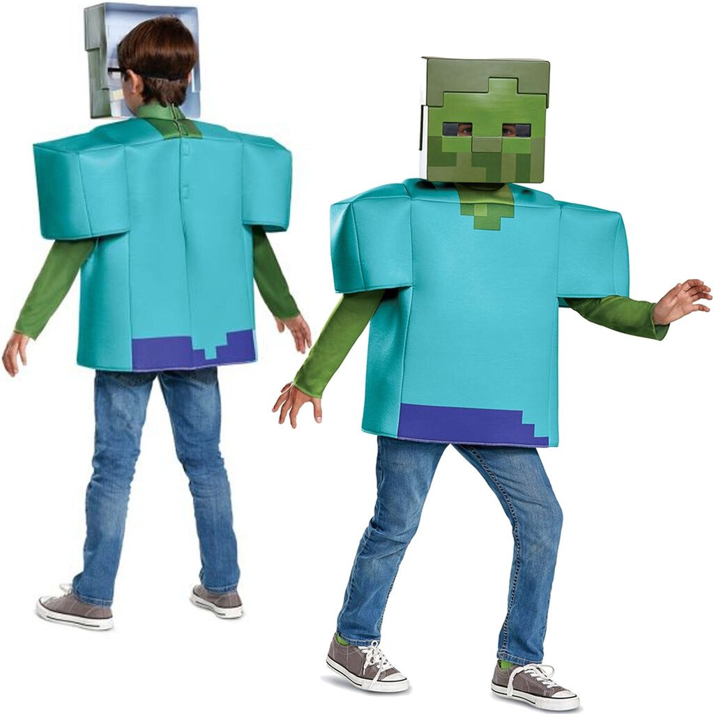 Karnevali kostüüm lastele Minecraft Halloween Zombie hind ja info | Karnevali kostüümid | kaup24.ee