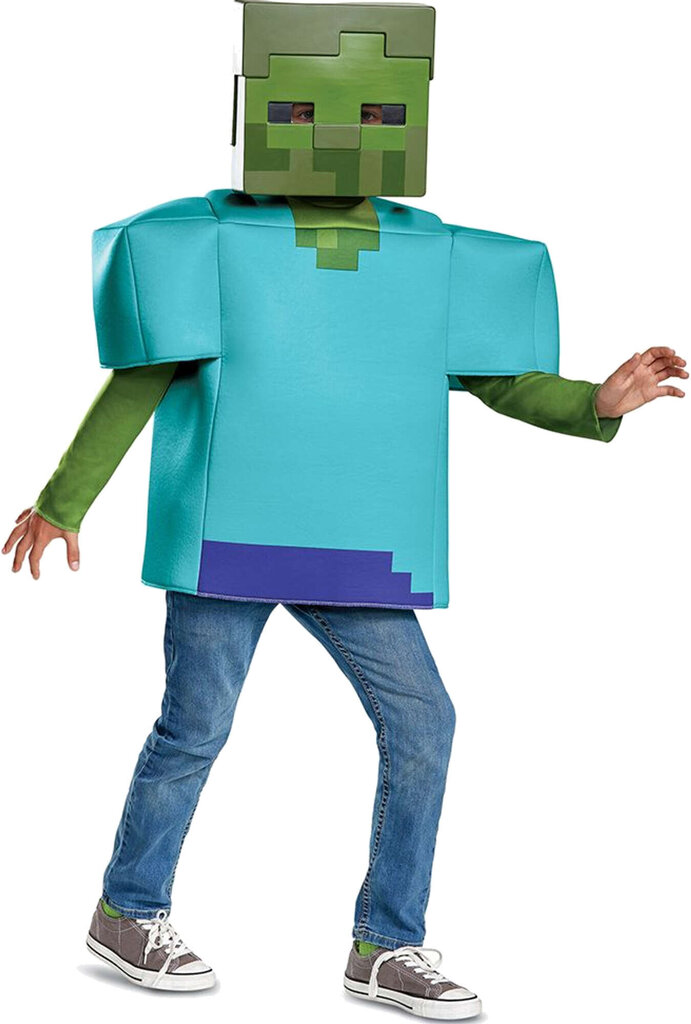 Karnevali kostüüm lastele Minecraft Halloween Zombie hind ja info | Karnevali kostüümid | kaup24.ee