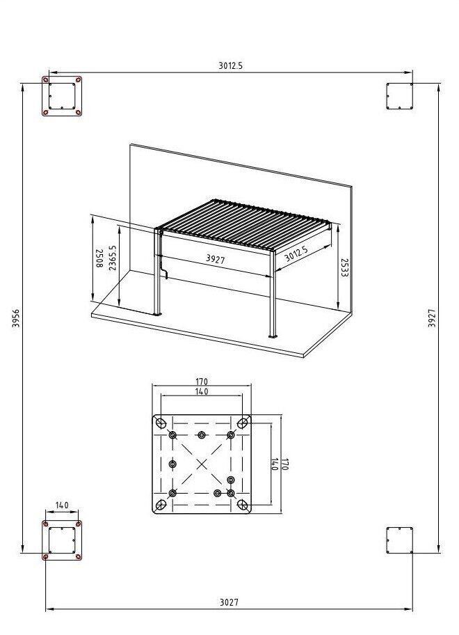 Gazebo Pergola Premium Wall 3x4, valge цена и информация | Varikatused ja aiapaviljonid | kaup24.ee