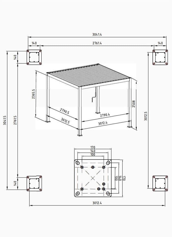 Varikatus Pergola Premium, 3x4m, valge hind ja info | Varikatused ja aiapaviljonid | kaup24.ee