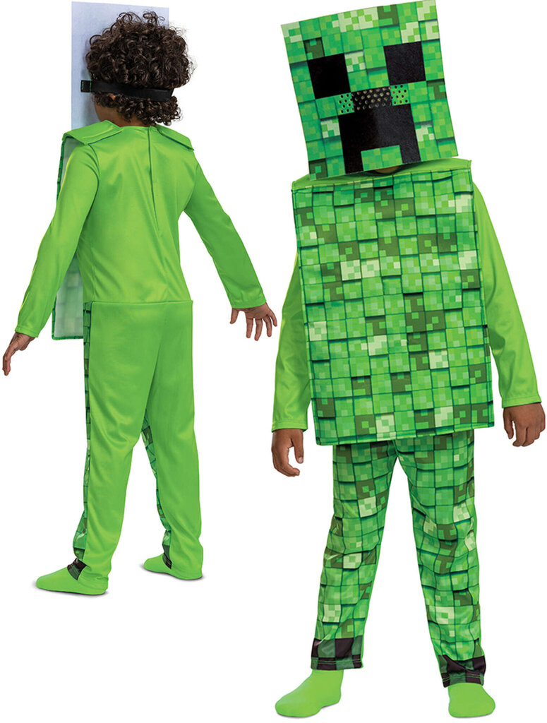 Karnevali kostüüm lastele Minecraft Halloween Creeper hind ja info | Karnevali kostüümid | kaup24.ee