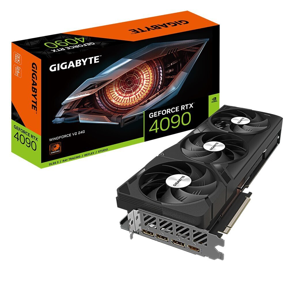 Gigabyte GeForce RTX 4090 Windforce V2 24G (GV-N4090WF3V2-24GD) hind ja info | Videokaardid (GPU) | kaup24.ee