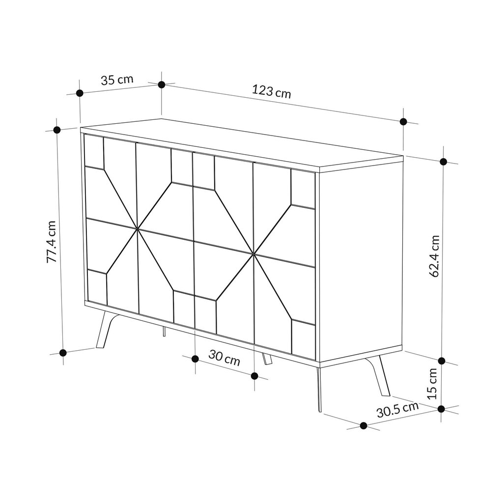 Abikapp Asir, 123x77,4x35cm, pruun цена и информация | Konsoollauad | kaup24.ee