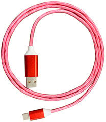 Platinet кабель USB - USB-C LED 2A 1 м, красный (45741) цена и информация | Кабели для телефонов | kaup24.ee