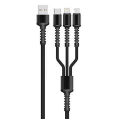 LDNIO Кабель USB-Lightning/Micro-USB/USB-C LDNIO LC93 3in1, 3.4A (черный) цена и информация | Borofone 43757-uniw | kaup24.ee