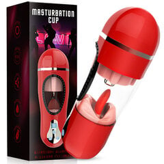 Automaatne meeste masturbaator 2in1 Pleasure, punane hind ja info | Sekslelud, masturbaatorid | kaup24.ee