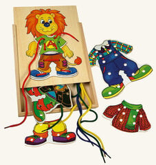 Puidust lõvi riidetega, Bino hind ja info | Arendavad mänguasjad 3+ | kaup24.ee