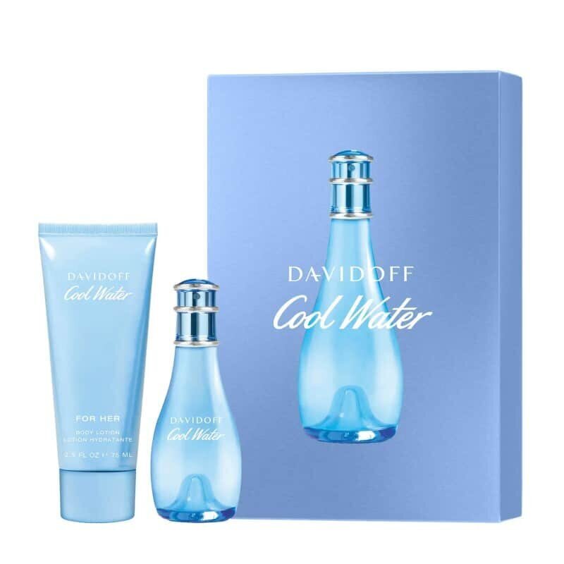 Komplekt Davidoff Cool Water naistele: tualettvesi EDT, 30 ml + ihupiim, 75 ml hind ja info | Kehakreemid, losjoonid | kaup24.ee