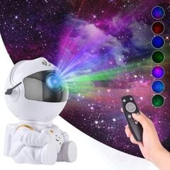 Valgusefektiga projektor Astronaut LED 3D, valge цена и информация | Развивающие игрушки и игры | kaup24.ee