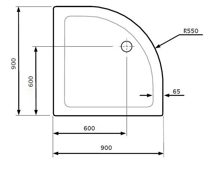 Dušikabiini alus DBM 90x90 hind ja info | Dušialused | kaup24.ee