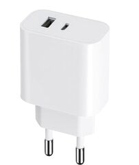 Maxlife MXTC-06 PD QC charger 1x USB-C 1x USB 20W white цена и информация | Адаптеры и USB-hub | kaup24.ee