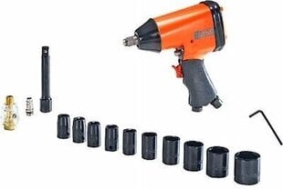 BLACK+DECKER PNEUMAATILINE LÖÖGIMUTTRIVÕTI 1/2&quot;+ PISKAD 10tk hind ja info | Akutrellid, kruvikeerajad | kaup24.ee