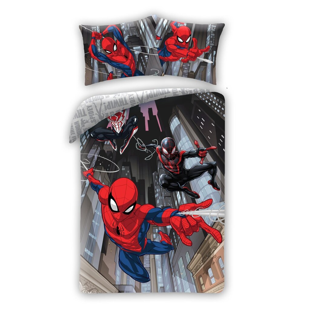 Laste voodipesukomplekt 140x200+70x90 Spiderman, 2-osaline hind ja info | Beebide ja laste voodipesu | kaup24.ee