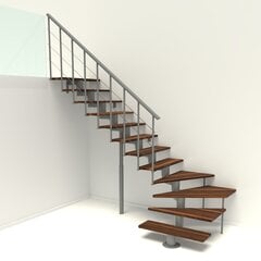 Модульная лестница Comfort Top Turn Minka, серебристая / Орех цена и информация | Лестницы | kaup24.ee