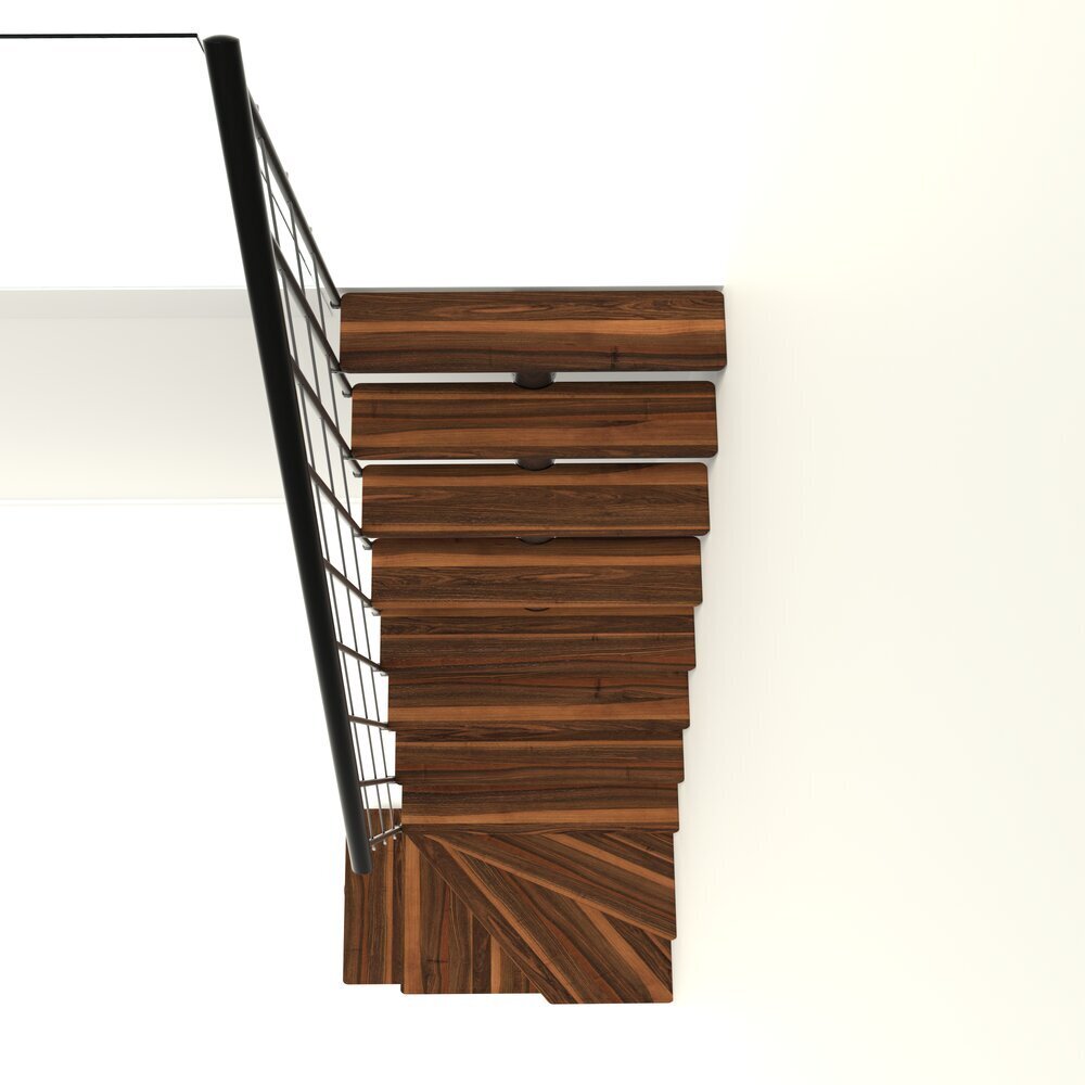 Moodul trepp Comfort Top Turn Minka, Must / Pähkel 1/4 Pööre, komplekti kõrgus: 312 cm цена и информация | Trepid | kaup24.ee