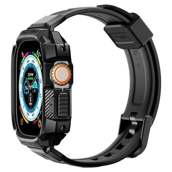 Spigen Rugged Armor Pro Apple Watch Ultra 49mm Black ACS05460 цена и информация | Nutikellade ja nutivõrude tarvikud | kaup24.ee