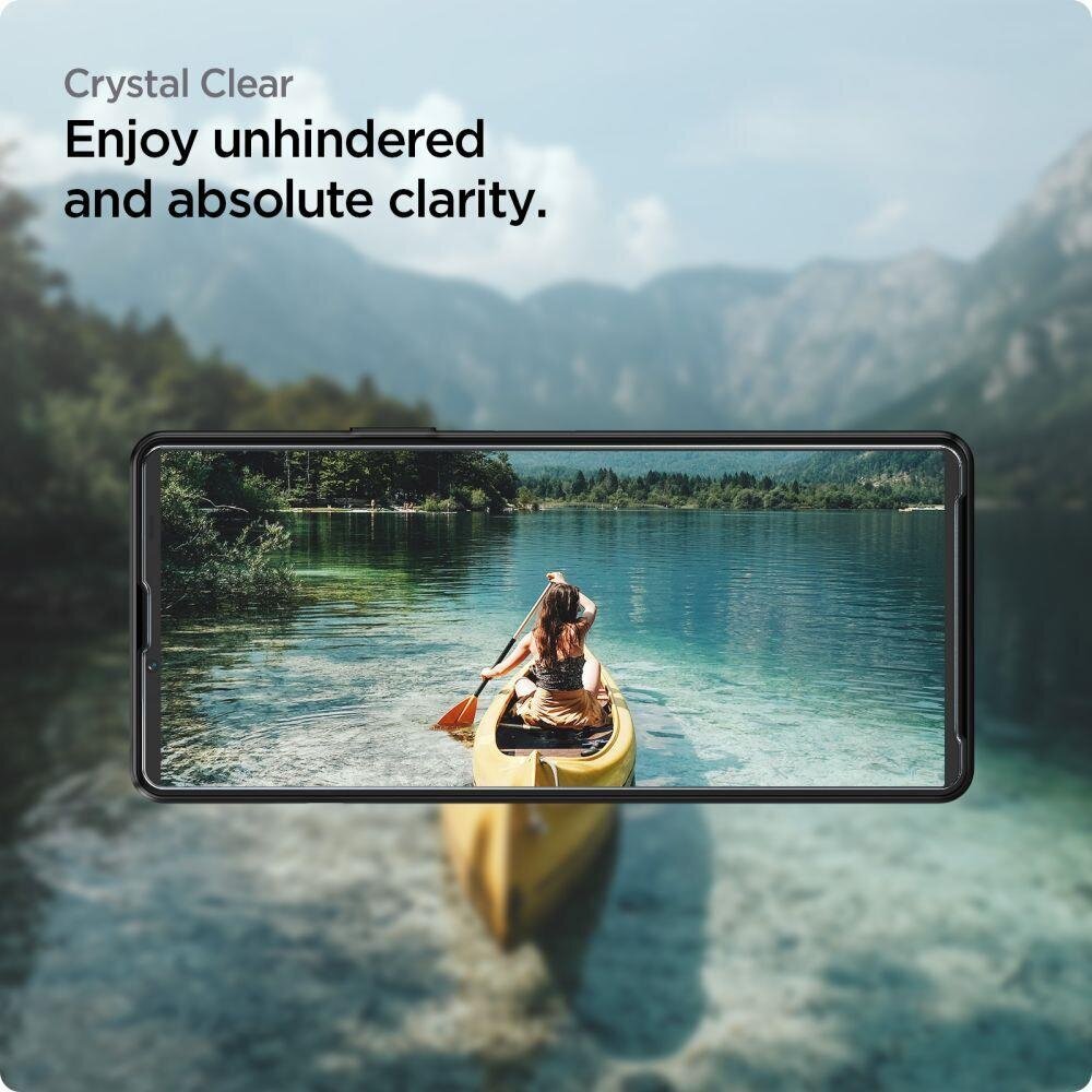 Spigen Alm Glas.TR Sony Xperia 10 V Clear hind ja info | Ekraani kaitsekiled | kaup24.ee