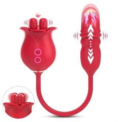 G-punkti kliitori vibraator ja dildo Dark Red Brand hind ja info | Vibraatorid | kaup24.ee