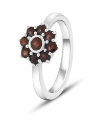 Очаровательное серебряное кольцо с гранатами Beneto Exclusive GRAAGG1 цена и информация | Кольцо | kaup24.ee