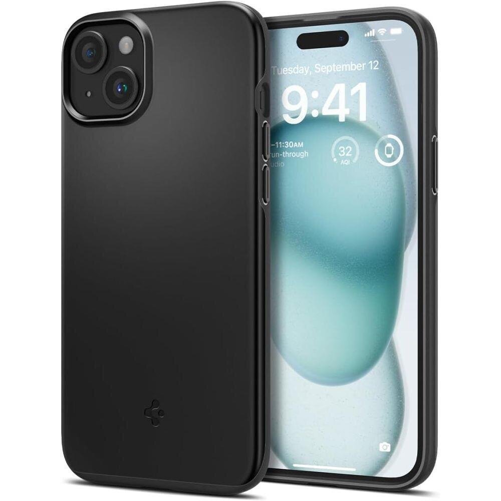 Spigen Thin Fit iPhone 15 6.1" Black ACS06776 цена и информация | Telefoni kaaned, ümbrised | kaup24.ee