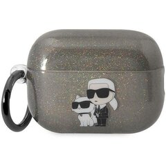 Karl Lagerfeld KLAP2HNKCTGK Airpods Pro 2 cover black|black Gliter Karl&Choupette цена и информация | Наушники | kaup24.ee