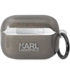 Karl Lagerfeld KLAP2HNKCTGK Airpods Pro 2 cover black|black Gliter Karl&Choupette цена и информация | Аксессуары для наушников | kaup24.ee