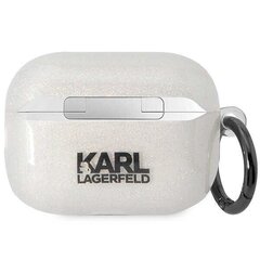 Karl Lagerfeld KLAP2HNKCTGT Airpods Pro 2 cover transparent Gliter Karl&Choupette цена и информация | Аксессуары для наушников | kaup24.ee
