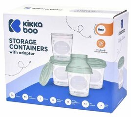Контейнеры для хранения грудного молока KikkaBoo Mint, 180мл, 4 шт. цена и информация | Детская посуда, контейнеры для молока и еды | kaup24.ee
