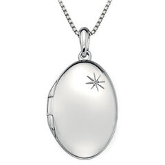 Hot Diamonds Серебряное колье Hot Diamonds DP493 Memoirs Oval Locket цена и информация | Украшения на шею | kaup24.ee