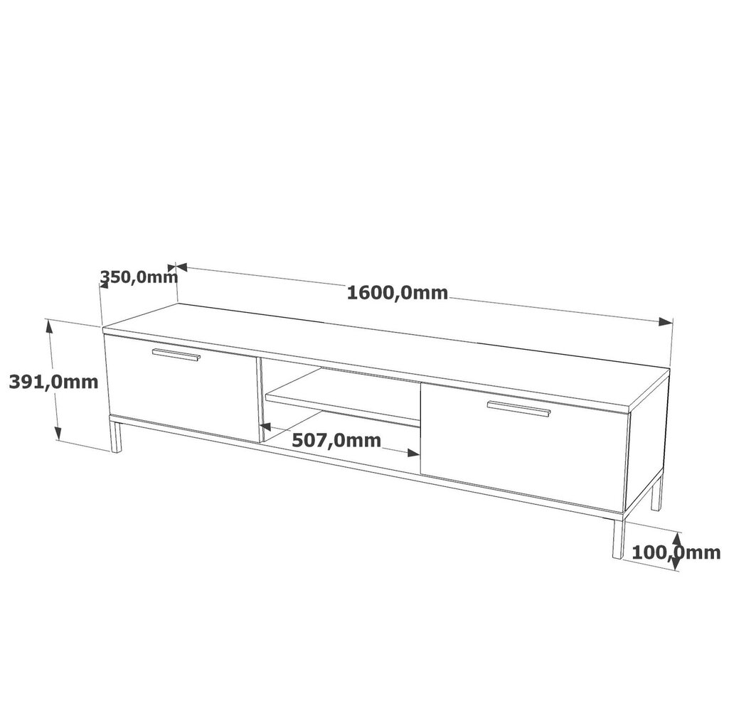 Elutoamööbli komplekt Asir, 160x39,1x35cm, 90x60x33,1cm, beež/hall hind ja info | TV alused | kaup24.ee