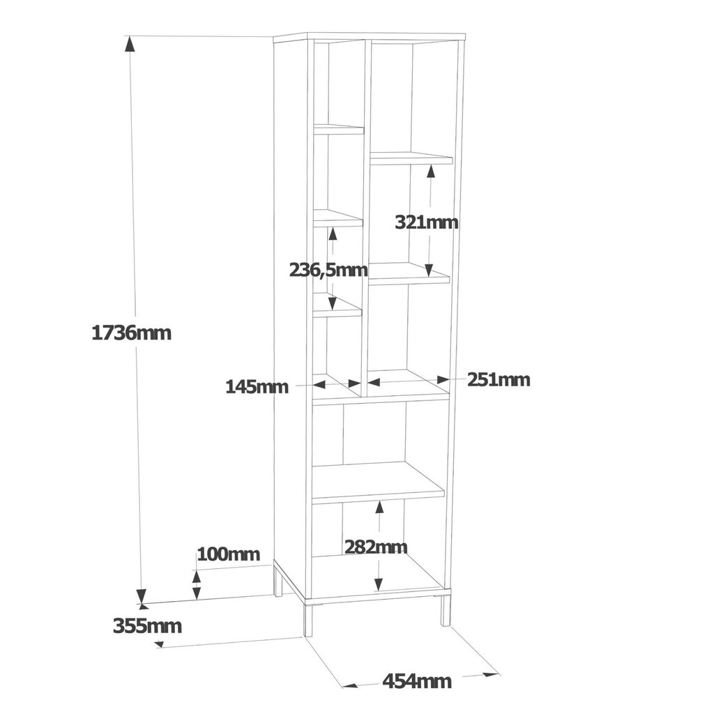 Kapp Asir, 45x173,6x35,5cm, valge hind ja info | Vannitoakapid | kaup24.ee