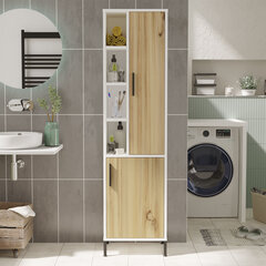 Шкаф Asir, 45x173,6x35,5см, бежевый/белый цена и информация | Шкафчики для ванной | kaup24.ee