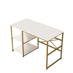 Стол Asir, 120x75x60см, белый/золотой цена и информация | Компьютерные, письменные столы | kaup24.ee