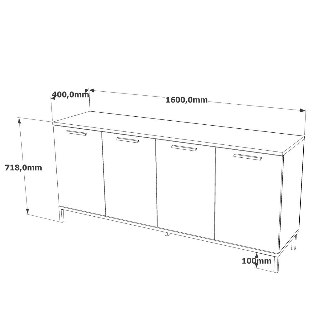 Abikapp Asir, 160x71,8x40cm, pruun/must hind ja info | Konsoollauad | kaup24.ee