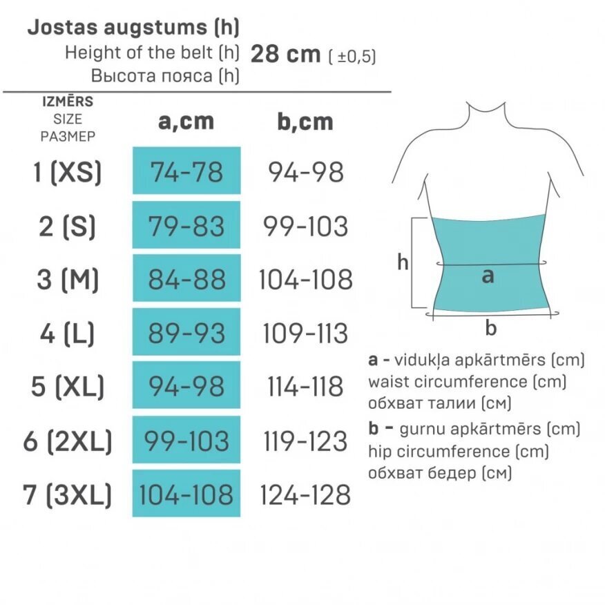 Elastne, soojendav vöö Tonus, suurus 5 hind ja info | Liigesetoed ja -kaitsmed | kaup24.ee