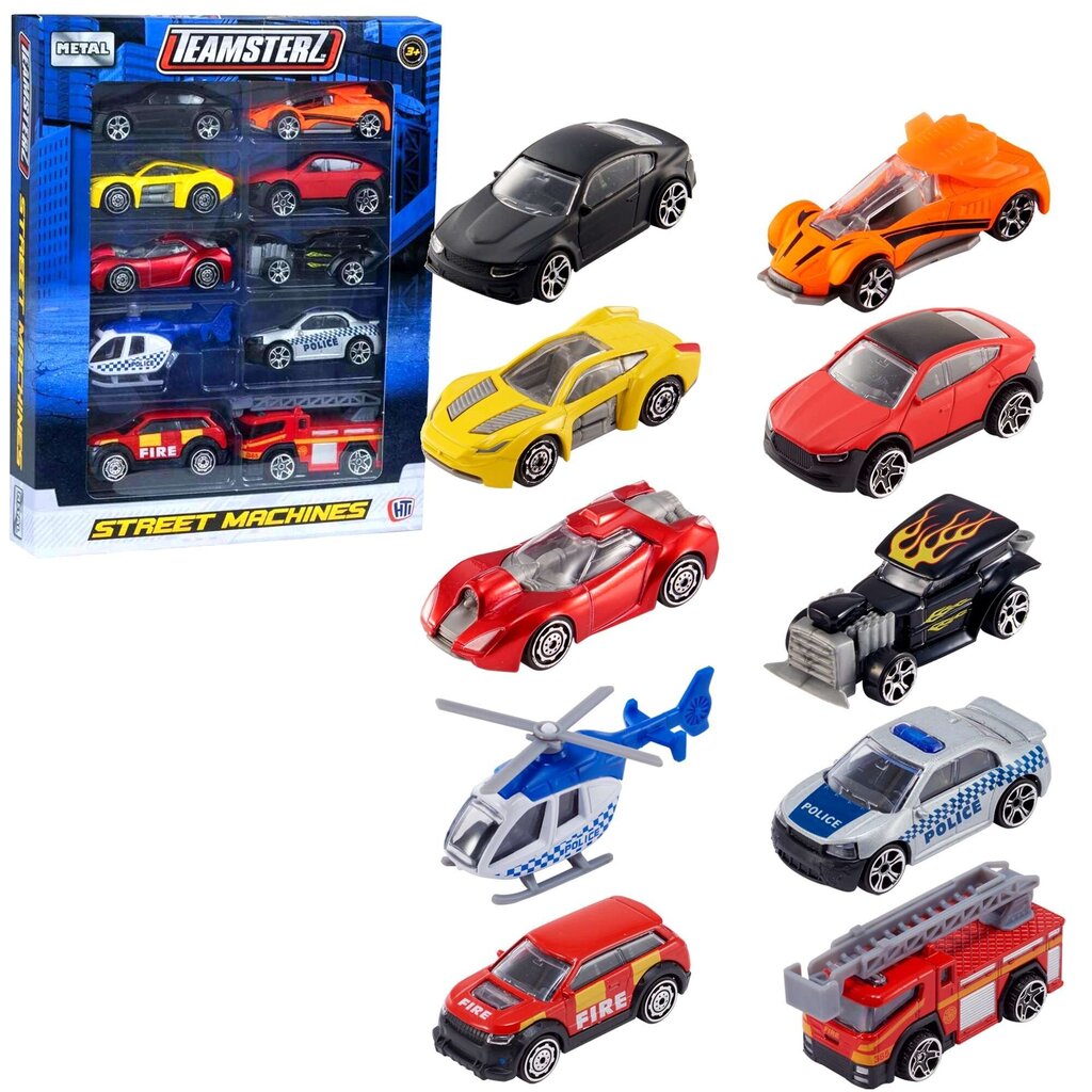 Metallist autod 10 sõidukit Teamsterz цена и информация | Poiste mänguasjad | kaup24.ee
