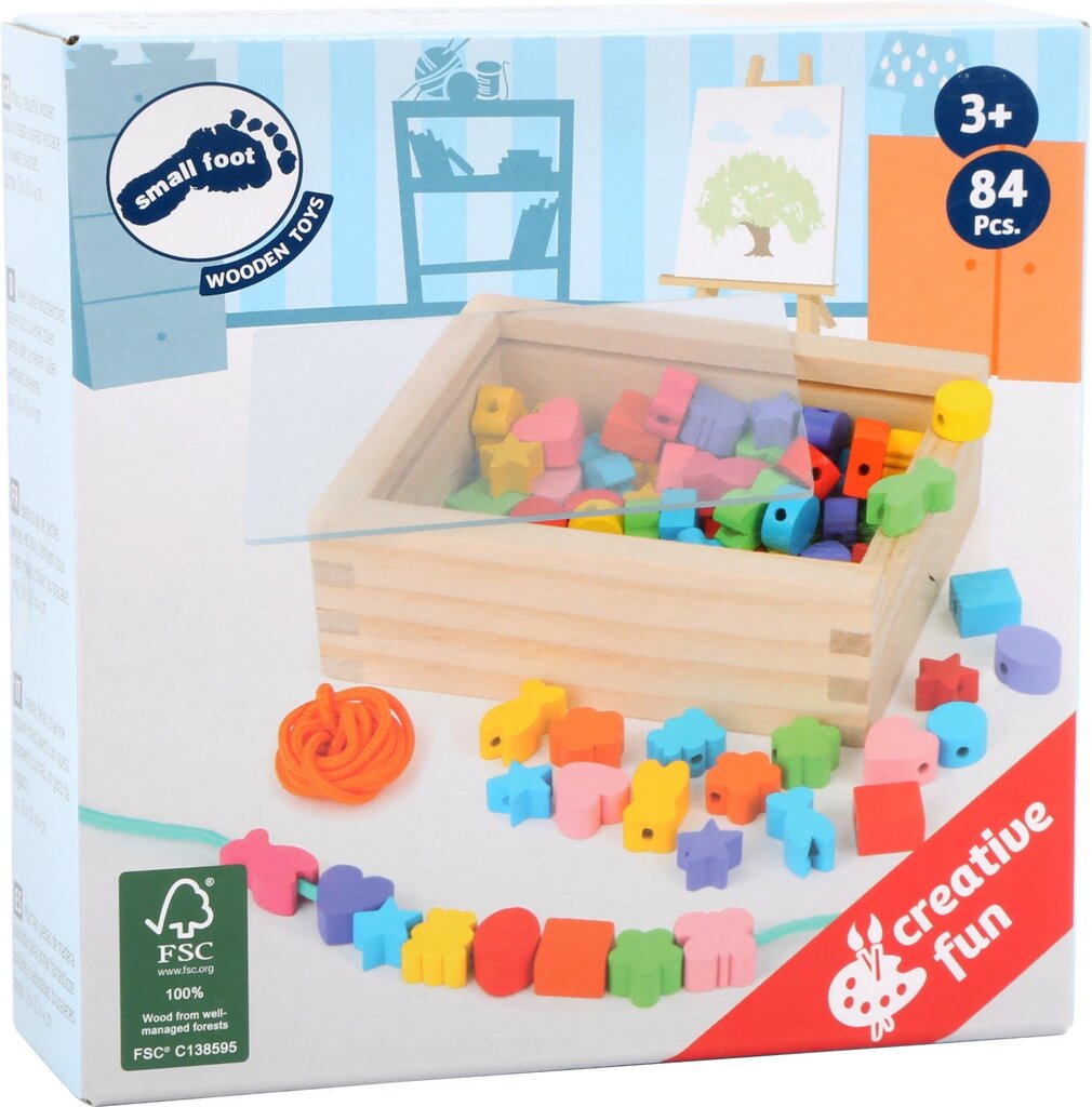 Karp koos helmedega keermestamiseks Small Foot цена и информация | Arendavad mänguasjad | kaup24.ee