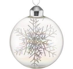 Елочные игрушки Winteria Glass bauble Snowflake, 8 см, 3 шт. цена и информация | Рождественские украшения | kaup24.ee