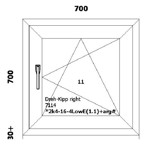 Pvc aken 700 x 730, valge hind ja info | Plastikaknad | kaup24.ee