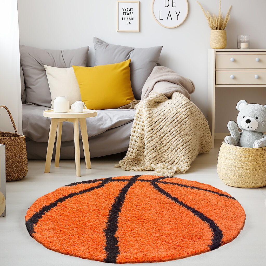 Lastetoa vaip Shaggy Fun Orange, 120x120 cm цена и информация | Vaibad | kaup24.ee