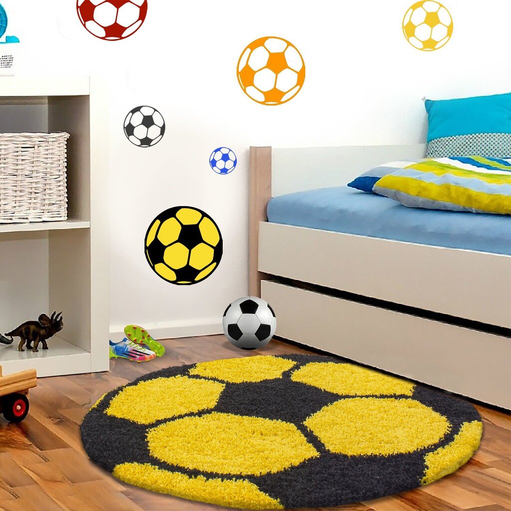 Lastetoa vaip Shaggy Fun Yellow, 120x120 cm цена и информация | Vaibad | kaup24.ee