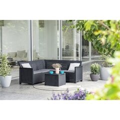 Комплект садовой мебели Elodie 5 Seater Corner, со столом/ящиком, серый цена и информация | Комплекты уличной мебели | kaup24.ee