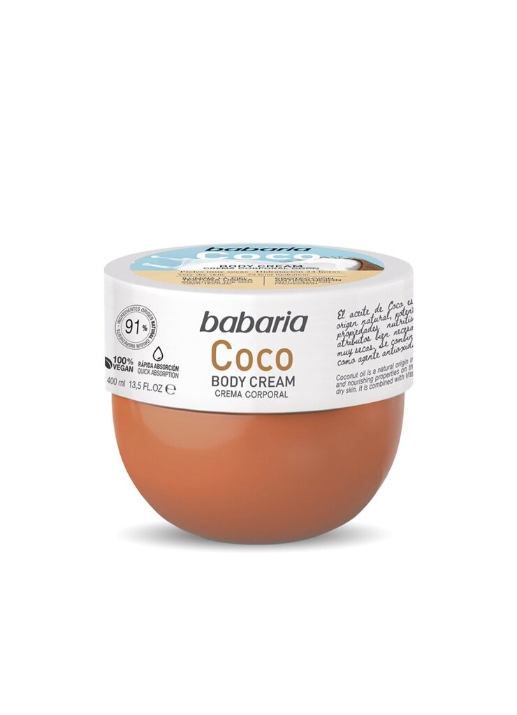 Kehakreem Babaria Kookos (400 ml) hind ja info | Lõhnastatud kosmeetika naistele | kaup24.ee