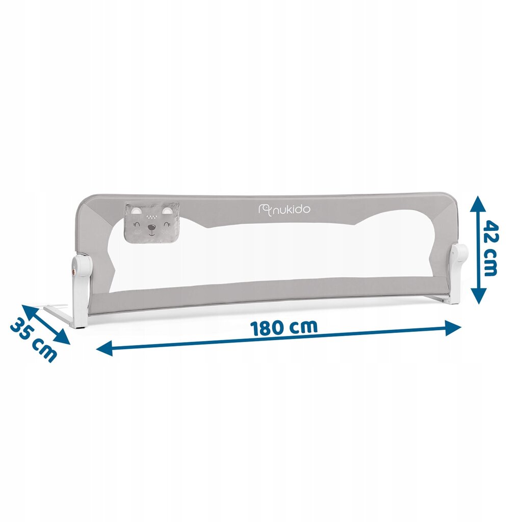 Voodikaitse Nukido 180x42x35cm, hall цена и информация | Laste ohutustarvikud | kaup24.ee