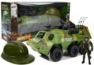 Sõjaväe mängukomplekt koos kiivriga - auto ja figuurid hind ja info | Poiste mänguasjad | kaup24.ee