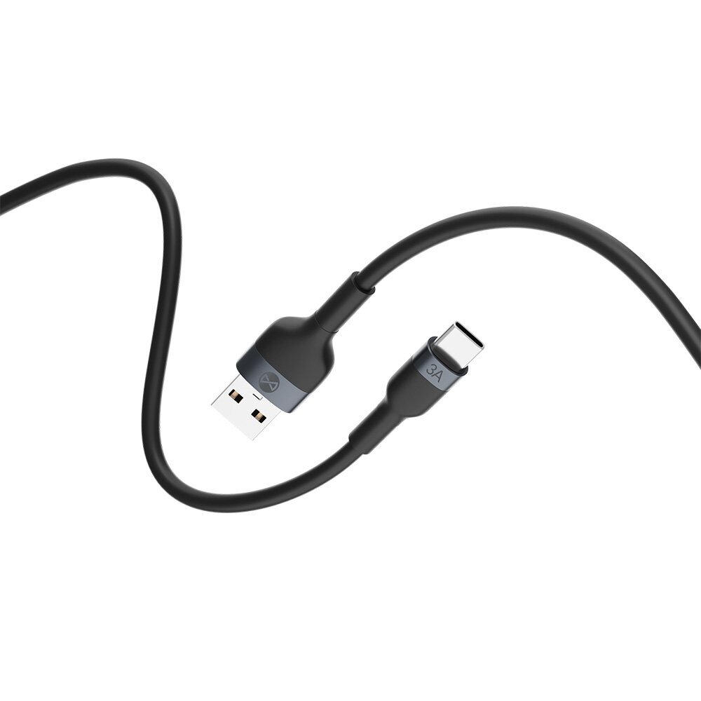 Forever Flexible cable USB - USB-C 1,0 m 3A black hind ja info | USB jagajad, adapterid | kaup24.ee