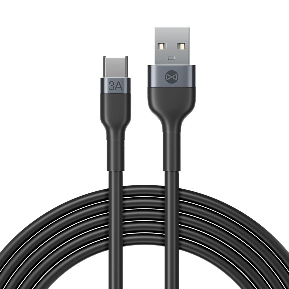 Forever Flexible cable USB - USB-C 1,0 m 3A black цена и информация | Mobiiltelefonide kaablid | kaup24.ee