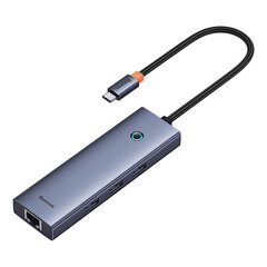 6in1 Hub Baseus  UltraJoy USB-C do HDMI4K@30Hz1+3xUSB 3.0+PD+RJ45 (space grey) цена и информация | Адаптеры и USB-hub | kaup24.ee