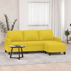 Трехместный диван vidaXL, желтый цена и информация | Диваны | kaup24.ee